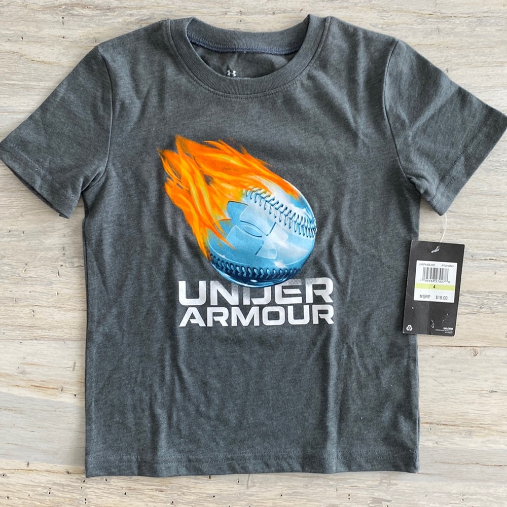 Little Boys’ Under Armour Baseball Graphic Short Sleeve T-Shirt - size 4 - NWT